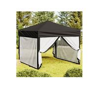 Vidaxl Tente De Réception Pliable Avec Parois Noir 3x3 M