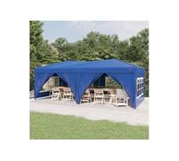 Partytent inklapbaar met zijwanden 3x6 m blauw93542
