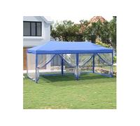 Partytent inklapbaar met zijwanden 3x6 m blauw93549