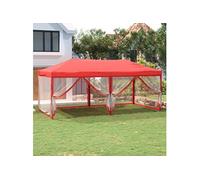 Vidaxl Tente De Réception Pliable Avec Parois Rouge 3x6 M