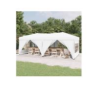 Vidaxl Tente De Réception Pliable Avec Parois Blanc 3x6 M