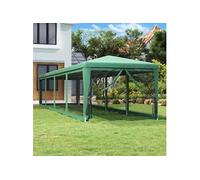 Partytent met 10 mesh zijwanden 3x12 m HDPE groen319248