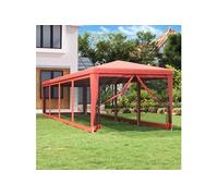 Partytent met 10 mesh zijwanden 3x12 m HDPE rood319250