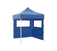 Tente De Réception Pliable Avec 2 Parois 2x2 M Acier Bleu