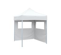 Partytent met 2 zijwanden inklapbaar 2x2 m staal wit48887