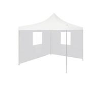 Vidaxl Tente De Réception Pliable Avec 2 Parois 3x3 M Acier Blanc Blanc