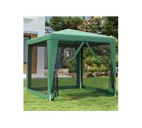319223 vidaXL Tente de fête avec 4 parois latérales en maille Vert 2.5x2.5 m