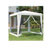 vidaXL Tente de réception avec 4 parois latérales en maille 2,5x2,5 m Blanc