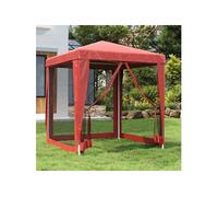 vidaXL Tente de fête 2x2 m – 4 parois latérales en maille PEHD Rouge