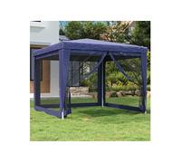 Partytent met 4 mesh zijwanden 3x3 m HDPE blauw319227