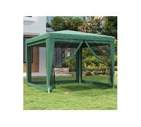 Vidaxl Tente De Fête Avec 4 Parois Latérales En Maille Vert 3x3 M Pehd Vert
