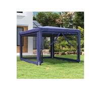 Vidaxl Tente De Fête Avec 4 Parois Latérales En Maille Bleu 3x4 M Pehd Bleu