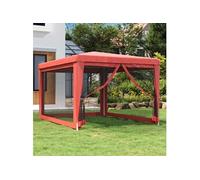 vidaXL Tente de fête 319235 - 4 parois latérales en maille - 3x4 m - PEHD - Rouge
