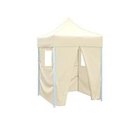 Partytent met 4 zijwanden inklapbaar 2x2 m staal crÃme48882