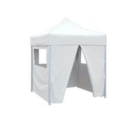Partytent met 4 zijwanden inklapbaar 2x2 m staal wit48888