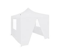 Partytent met 4 zijwanden inklapbaar 3x3 m staal wit48861
