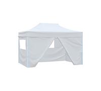 Vidaxl Tente De Réception Pliable Avec 4 Parois 3x4 M Acier Blanc Blanc