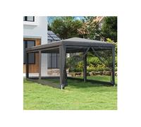 319239 vidaXL Tente de fête avec 6 parois latérales en maille Anthracite 3x6m
