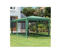 Partytent met 6 mesh zijwanden 3x6 m HDPE groen319238