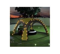 vidaXL Tente de Réception avec LED et 4 Parois Pavillon Jardin Voyage Randonnée Extérieur Résistant aux UV et à l'Eau 92237