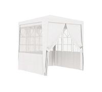 vidaXL Tente de réception Belvédère 2,5x2,5 m avec parois latérales 90 g/m² Blanc