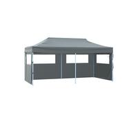 vidaXL Tente de réception pliable 3 x 6 m avec parois Anthracite Blanc