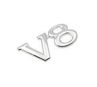 PartyUnix emblèmes Autocollant Voiture 3D Logo métal Insigne pour V6 V8 Latéral Corps Queue de Coffre Badges Accessoires Collants,C
