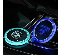 PartyUnix Porte-gobelets Accessoires Anti-saleté pour Fiat Abarth Stilo Palio Bravo Gobelet Tapis LED Intérieure D'ambiance USB de Dessous Verre