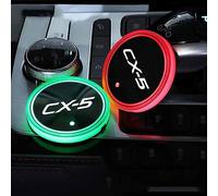 PartyUnix Porte-gobelets Accessoires Anti-saleté pour Mazda CX5 CX 5 CX-5 Gobelet Tapis LED Intérieure D'ambiance USB de Dessous Verre