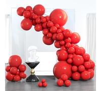 PartyWoo Ballons Rouges, 102 Pièces Guirlande de Ballons Rouges de Différentes Tailles avec 18", 12", 10", 5", Guirlande de Ballons pour Décoration d'Anniversaire, Décoration de Fête, Rouge-Y57