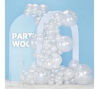 PartyWoo Clear Balloons 120 pcs Different Sizes of 18 12 10 5 Inch Transparent Bubble Latex Helium Balloon Arch Kit Garland for Graduation Wedding Baby Shower Birthday Party Decorations Clear-Y2