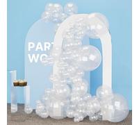 PartyWoo Clear Balloons 152 pcs Different Sizes of 18 12 10 5 Inch Transparent Bubble Latex Helium Balloon Arch Kit Garland for Graduation Wedding Baby Shower Birthday Party Decorations Clear-Y2