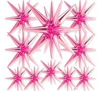 PartyWoo Lot de 10 ballons en aluminium avec toile rose nacr, diffrentes tailles, lot de 42, 27, 22 pouces, ballons en Mylar pointes toile