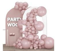 PartyWoo Lot de 120 ballons roses bohèmes de différentes tailles pour guirlande de ballons ou arche de ballons comme décoration de fête, 45,7 cm, 30,5 cm, 25,4 cm, 12,7 cm, rose poudré (F54)