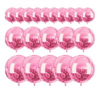 PartyWoo Lot de 20 ballons en aluminium rose perle de diffrentes tailles, lot de 22, 15, 10 pouces, grand ballon rond en aluminium Orbz 4D gonfl