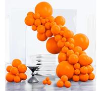 PartyWoo Orange Balloons 152 pcs Different Sizes of 18 12 10 5 Inch Fall Balloon Arch Kit Garland for Thanksgiving Halloween Little Cutie Baby Shower Birthday Party Decorations Orange-Y9