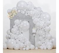 PartyWoo Pearl White Balloons 130 pcs Different Sizes Pack of 18 12 10 5 Inch White Latex Balloon Arch Kit Garland for Wedding Bridal Graduation Baby Shower Birthday Party Decorations White-Z30