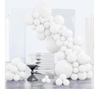 PartyWoo Y13 Lot de 123 ballons blancs de tailles différentes en latex pour mariage, remise de diplôme, fête prénatale, fête d'anniversaire Blanc mat