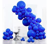 PartyWoo Y59 Lot de 123 ballons bleu roi de différentes tailles pour arche de ballons bleu foncé pour fête prénatale, révélation du sexe, remise de diplôme, décorations de fête d'anniversaire sous la