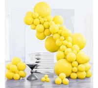 PartyWoo Yellow Balloons 152 pcs Different Sizes of 18 12 10 5 Inch Matte Light Yellow Latex Balloon Arch Kit Garland for Easter Bee Baby Shower Sunflower Birthday Graduation Decorations Yellow-Y55