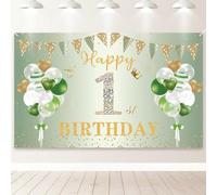 PartyYaa Bannière décorative pour 1er anniversaire, bannière « Happy 1st Birthday », extra large pour décoration de cabine photo, affiche pour filles et garçons