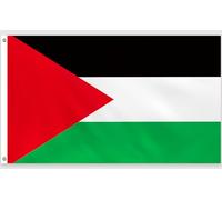 PartyYaa Drapeau de la Palestine, 150 x 90 cm Drapeau Palestinien Impression unilatérale avec 2 Oeillets en Laiton Imperméable pour Fête Nationale, Jours de Fondation, Ramadan, Routes, Jardin, Bar