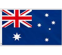 PartyYaa Drapeau de l'Australie, 150 x 90 cm Drapeau australien Impression unilatérale avec 2 œillets en laiton, imperméable, drapeau de l'Australie pour la fête nationale, Coupe du monde, rues