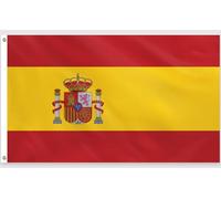 PartyYaa Drapeau de l'Espagne, 150 x 90 cm Drapeau Espagnol Impression unilatérale avec 2 Oeillets en Laiton Imperméable Bannière Espagne pour Vacances Nationales Coupe du Monde Coupe du Monde Coupe