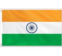 PartyYaa Drapeau de l'Inde, 150 x 90 cm Drapeau indien Impression unilatérale avec 2 œillets en laiton Imperméable Bannière India pour Diwali, Fête Nationale, Jour de l'Inde, Rues, Jardin Party