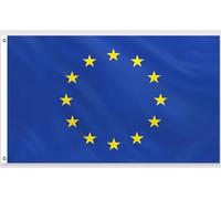 PartyYaa Drapeau de l'Union européenne, 150 x 90 cm, drapeau de l'Union européenne à impression simple avec 2 œillets en laiton, imperméable, bannière de l'Europe pour la fête nationale, championnat