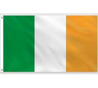 PartyYaa Drapeau Irlande 150x90cm, Impression unilatérale avec 2 Oeillets en Laiton, Imperméable, Bannière Irlande pour la Saint Patrick, Coupe du Monde, Coupe du Monde Olympique, Routes