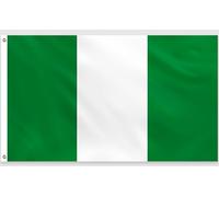 PartyYaa Drapeau Nigeria 150x90cm Drapeau Nigérian Impression Unilatérale avec 2 Oeillets en Laiton Imperméable pour Fête Nationale Aïd al-Adha Coupe du Monde Olympique Routes Jardin Bar Party