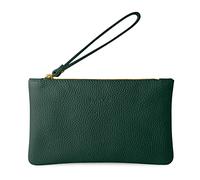 Parubi, Pochette de Main Petite, Mini Sac à Main en Cuir Souple Véritable, Fabriqué en Italie, Cluth Cérémonie Pochette avec Cordon et Fermeture Éclair Élégante pour Femme et Fille (Aura)