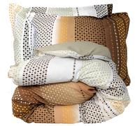 Parure 280x240 cm 50x70 100% coton NIAGARA marron Châtaigne 3 pièces